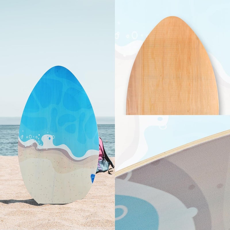 Seething 35 Inch Skimboard with High Gloss Coat Wood Skim Board for Beginners,Kids, Teenagers, Adults and All Skimming - Image 5